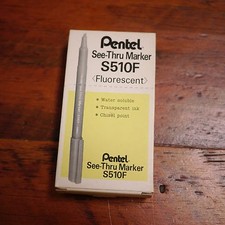 Box of 12 Vtg NEW Deadstock PENTEL See Thru Marker Fluorescent Highlighter S510F picture