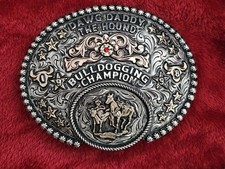 Bulldogging Champion☆1998☆X~TREME☆RODEO TROPHY BUCKLE☆Dawg Daddy☆Rare☆310 picture