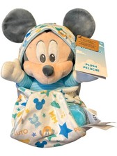 Disney Parks Mickey Mouse Babies Blanket Pouch Swaddle Plush Doll 11 1/2