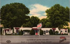 Las Vegas Nevada Gateway Auto Court Motor Court Linen Postcard picture