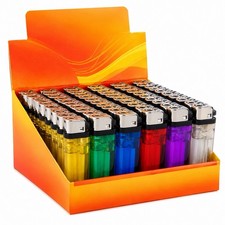 50 Pack Disposable Lighters Bulk Lot Assorted Colors Wholesale Butane picture