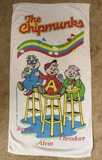 Vintage 1984 The Chipmunks Towel 26”x47” Rare Franco Brand picture